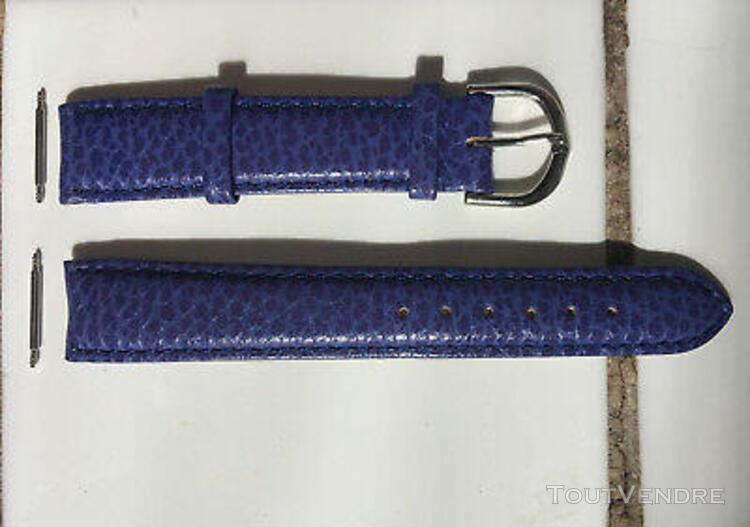 bracelet de montre en cuir bleu - neuf