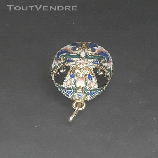 pendentif argent massif avec email poinçonnée 925 parfait