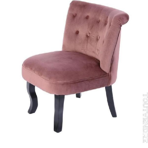 Lizy fauteuil crapaud - velours rose - classique - l 56 x p