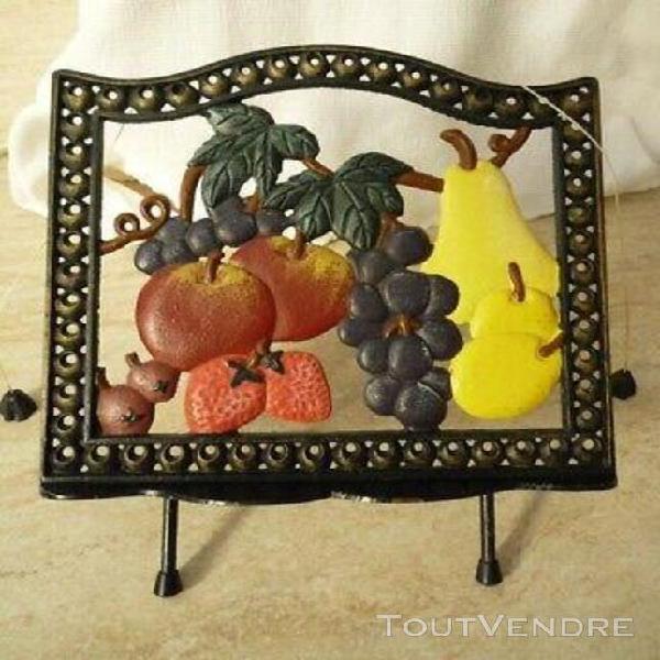 Porte livre en fer &quot;déco fruits&quot;