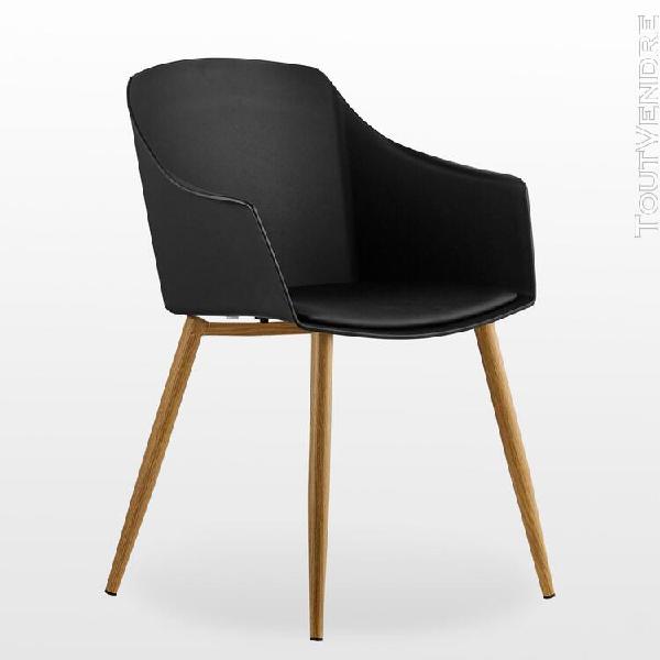 eden chaise design scandinave noire - accoudoirs - salle À