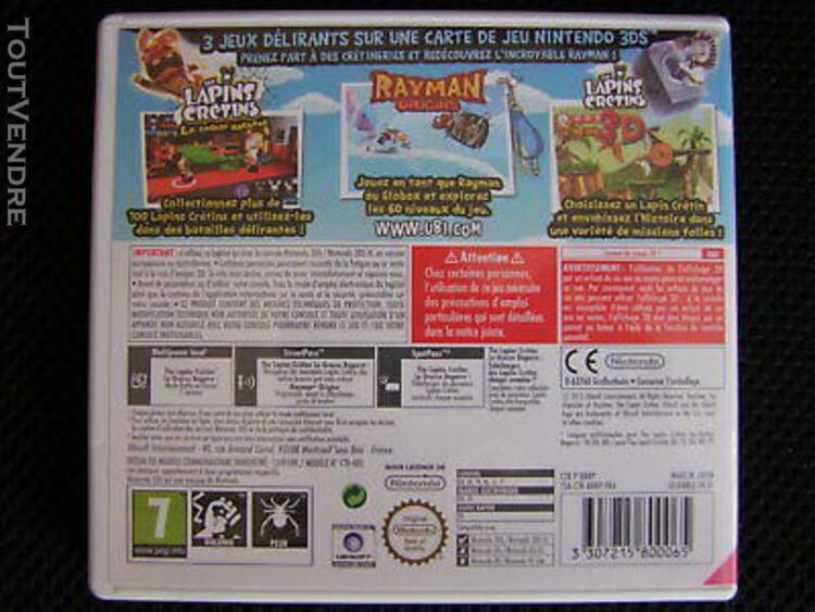 jeux nintendo 3ds rayman et les lapins cretins pack famille