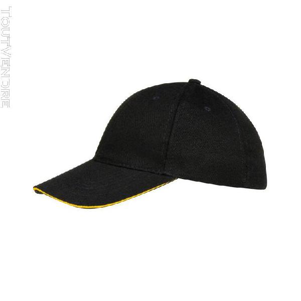 Sols - casquette de baseball buffalo - unisexe (noir/jaune)