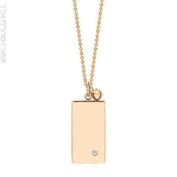 Ginette ny. collier mini ever rectangle &amp; diam on chain neuf