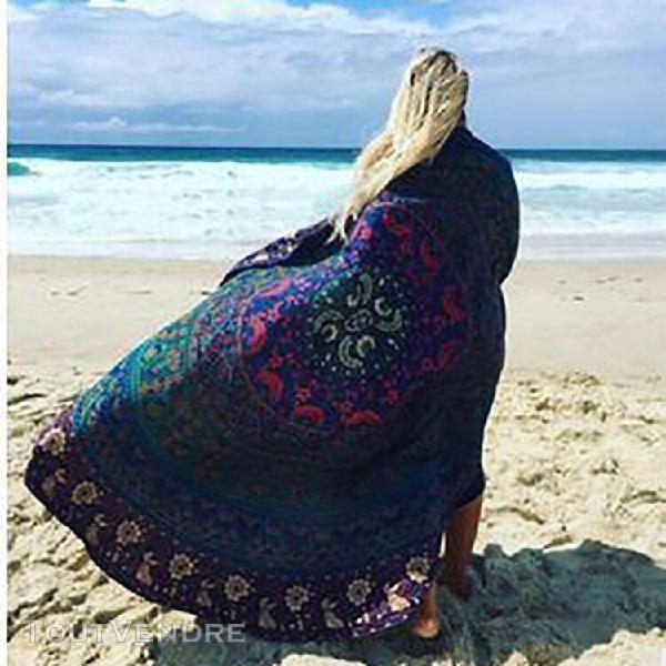 Rond drap de plage femme imprimé châle confortable shawl