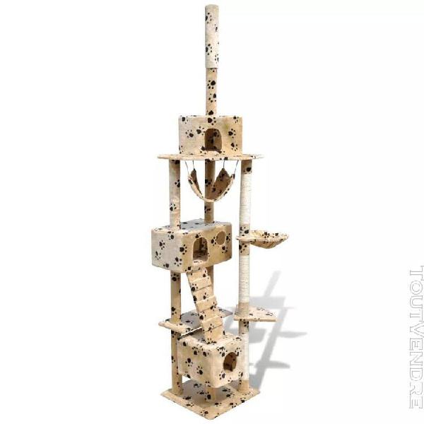 arbre À chat en beige avec empreinte de patte 220-240 cm 3