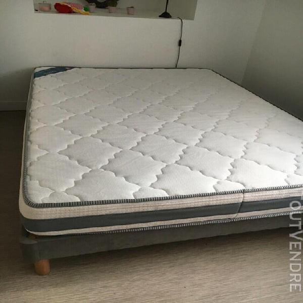 lit matelas et sommier- lombair 140x190 -  20 cm épaisseur