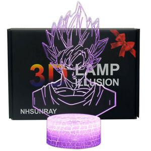 3d lamp illusion - son goku - dragon ball - 7 couleurs