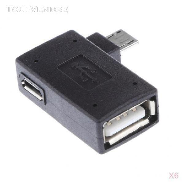 6x micro usb adaptateur hote otg adaptateur clé usb câble