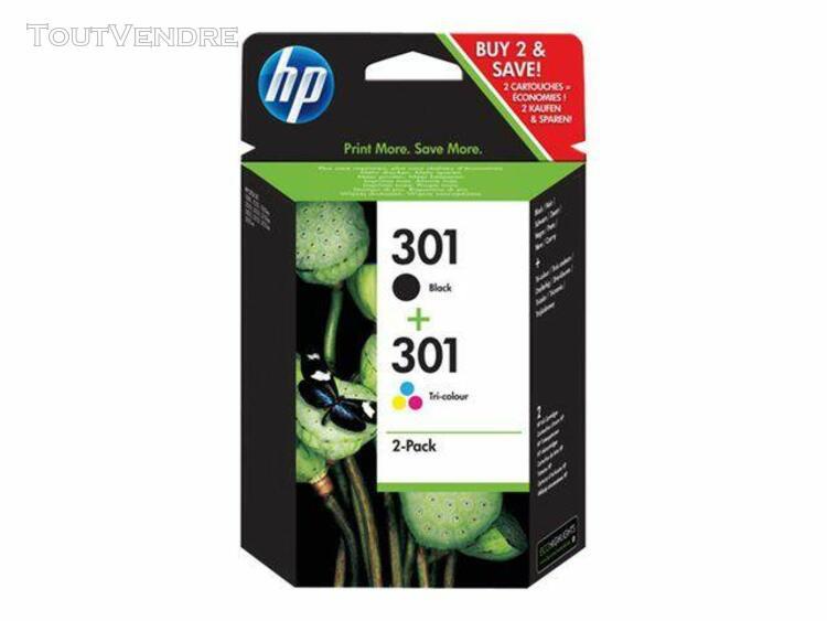 Hp 301 (cr340ee) pack de 2 cartouches - noir, couleur (cyan,