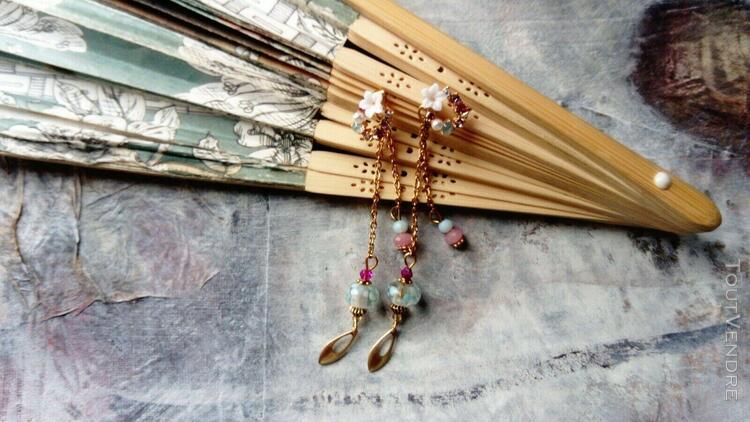 boucles d'oreilles pendantes romantique shabby vintage