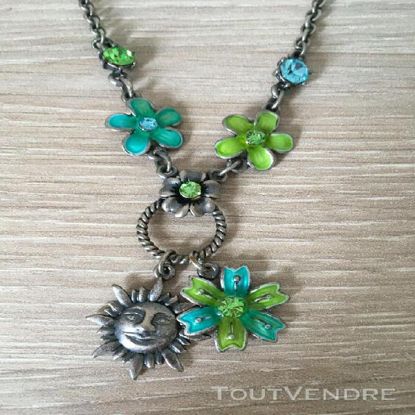 Parure collier / boucles d&#39;oreille fantaisie metal/pierre tu