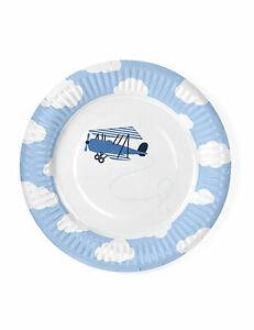 6 petites assiettes en carton petit avion 18 cm cod.164965