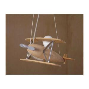 Avion suspension tôle aluminium - 40x40x60 cm - bois