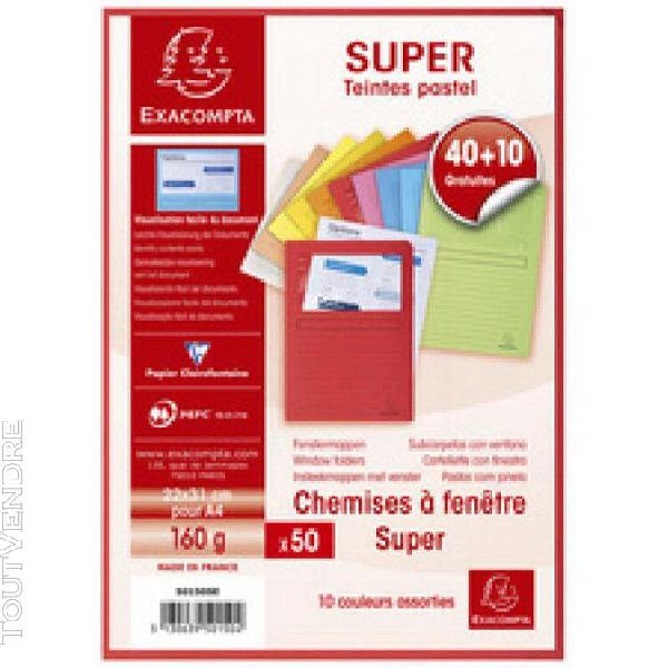 Exacompta chemise... fen?tre super, a4, pack promo,40+10