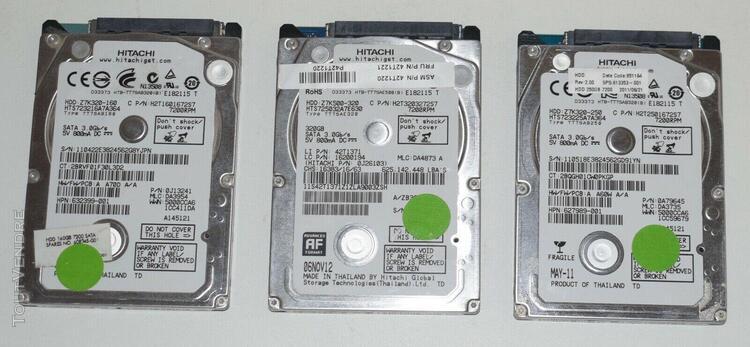 Disque dur hitachi 160gb 250gb 320gb 500gb 7200rpm 9mm 7mm s