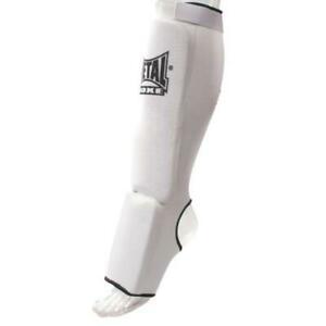 protege tibias metal boxe-protection pieds-blanc taille xs