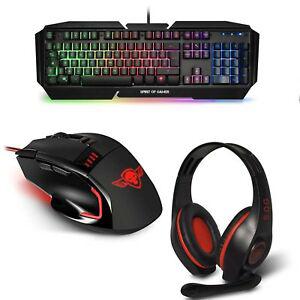 pack gaming pour pc: clavier semi-mécanique + souris pro-m5