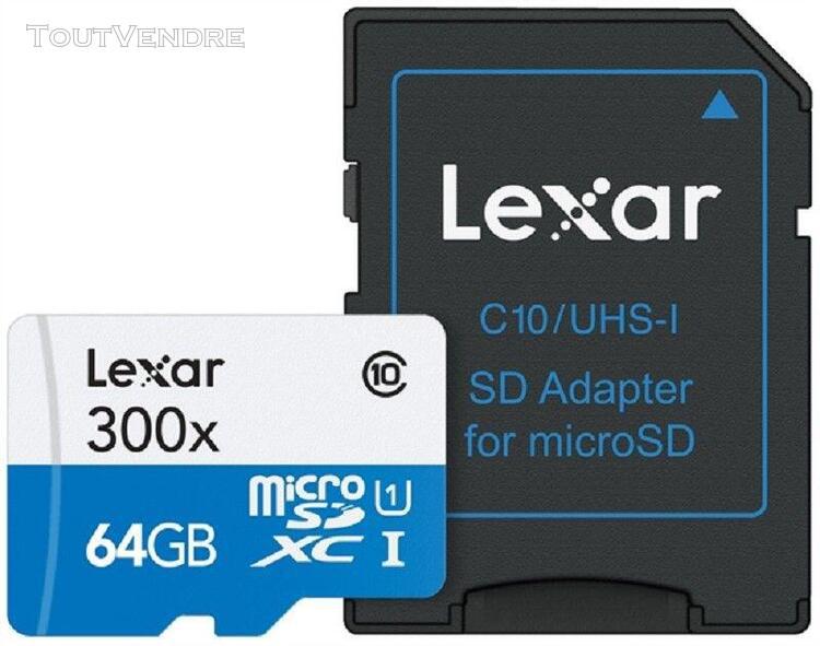 lexar 64gb 300x high perf microsdhc w/adapt