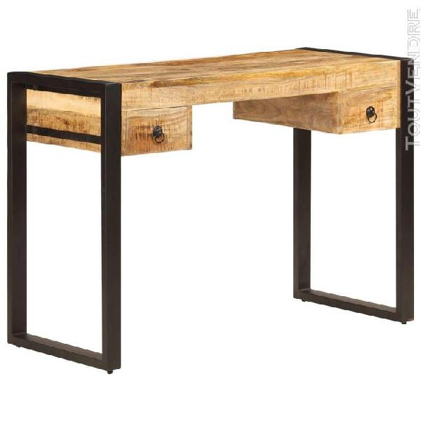 vidaxl bureau avec 2 tiroirs 110x50x77 cm bois solide de man