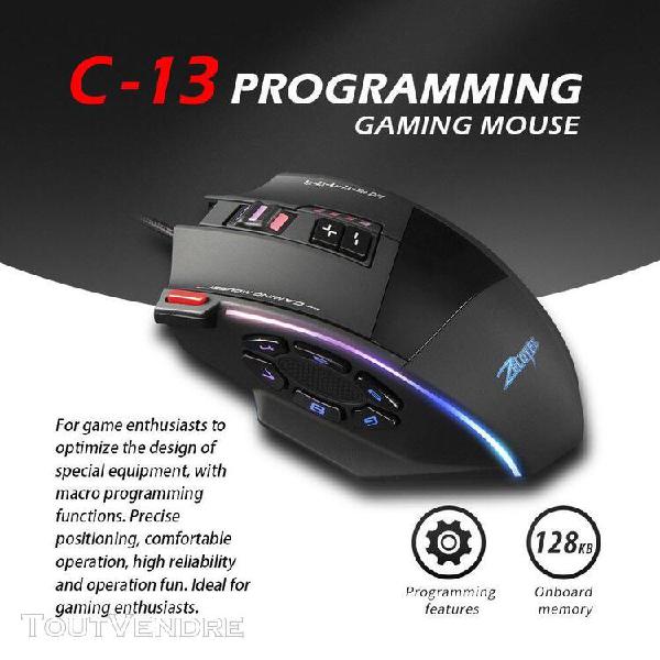 2019 zélotès c13 gaming mouse 10000 dpi 13 boutons