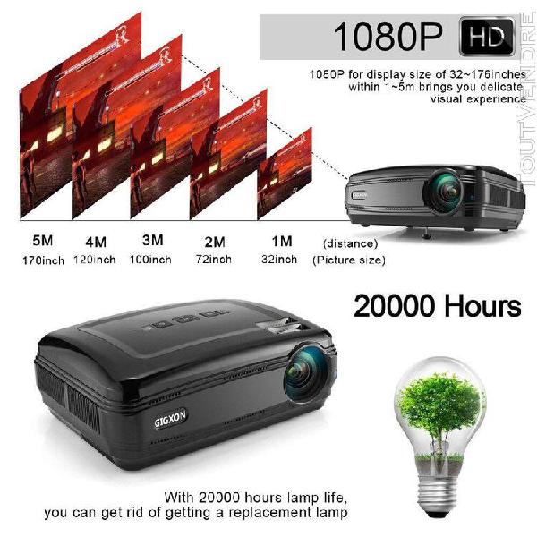 Gigxon hd 1080p led multimedia projector home theater cinema