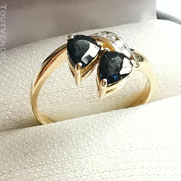 Bague or 18k saphirs et diamants 2,79 g t57