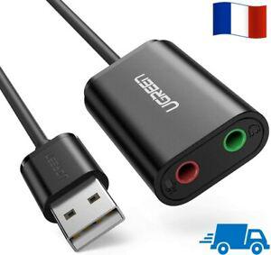 Carte son externe adaptateur usb audio vers 3,5mm compatible