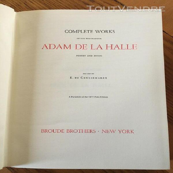 Oeuvres complètes du trouvère adam de la halle (ed.1872). Oeuvres complètes du trouvère adam de la halle (ed.1872).