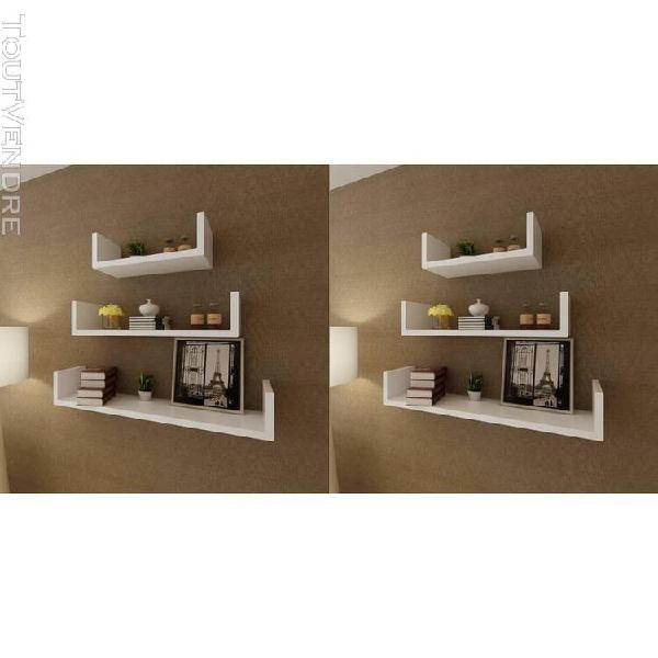 Tagères murales 6 pcs blanc