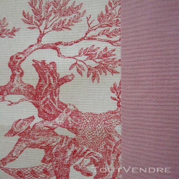 housse coussin rectangulaire - toile de jouy rouge cramoisi