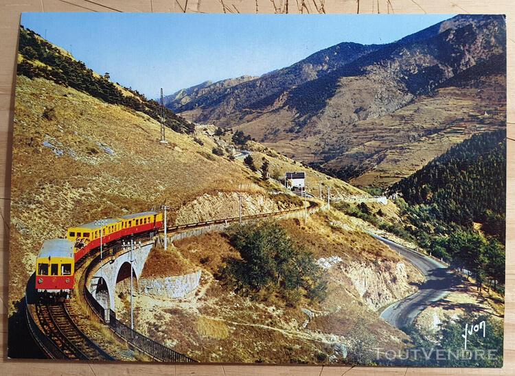 Carte postale yvon &quot;le train jaune&quot; - vallée du têt