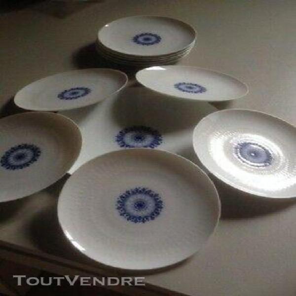 Service a gateau 11 pieces porcelaine rosenthal bleu cobalt