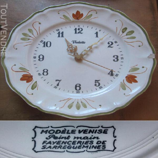 horloge murale porcelaine vedette modèle venise peint main