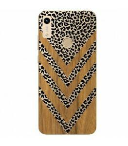 Coque honor 8a effet bois leopard noir transparente