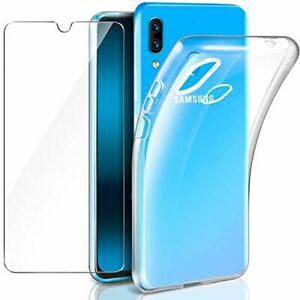 Leathlux coque samsung galaxy a40 transparente + verre