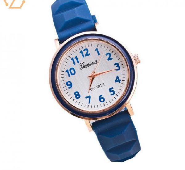 Montre analogique, bracelet silicone bleu /...