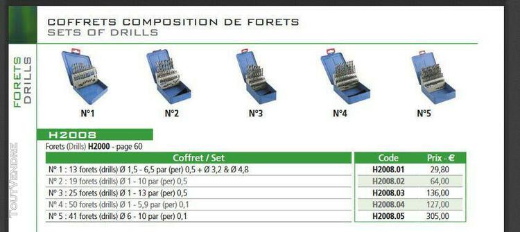 Boite de 25 forets métaux hss 1-13 mm par 0.5