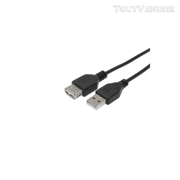 Rallonge usb usb male / femelle 1m80 noir