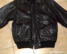 blouson cuir noir t 48 - 50