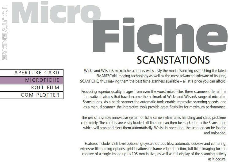 Scanner microfiche scanstation fs300 wicks and wilson