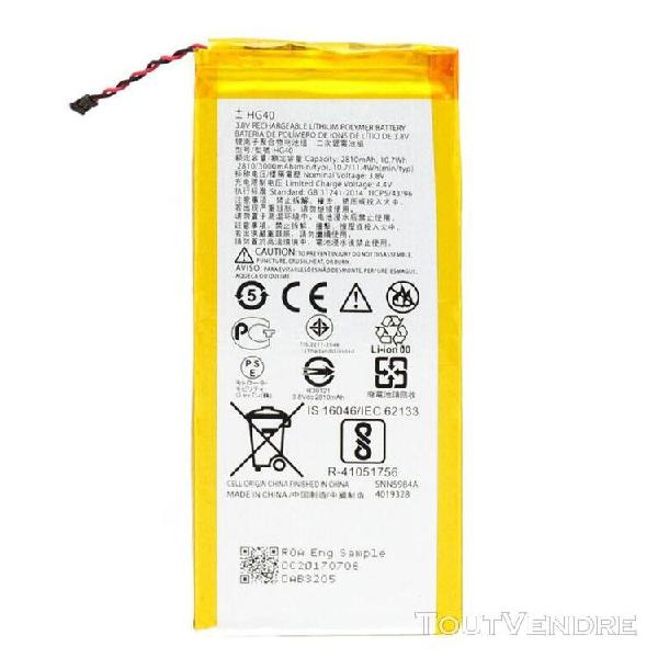 batterie li-polymère hg40 2810mah pour motorola moto g5