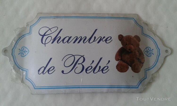 plaque de porte en métal - chambre de bebe