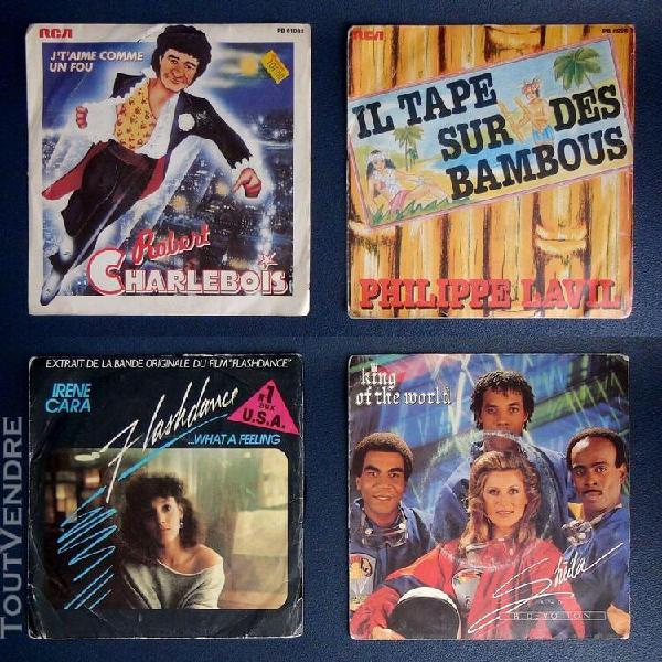 Lot 4 disques vinyles 45t - &quot;annees 80&quot; - collector