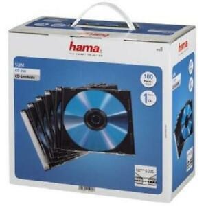 hama 00051270 boitier cd slim - boite de 100 -transparent et