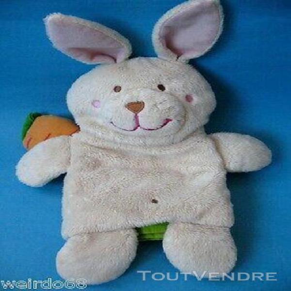 lapinou (lilliputiens) - livre doudou lapin en tissu - 34 cm