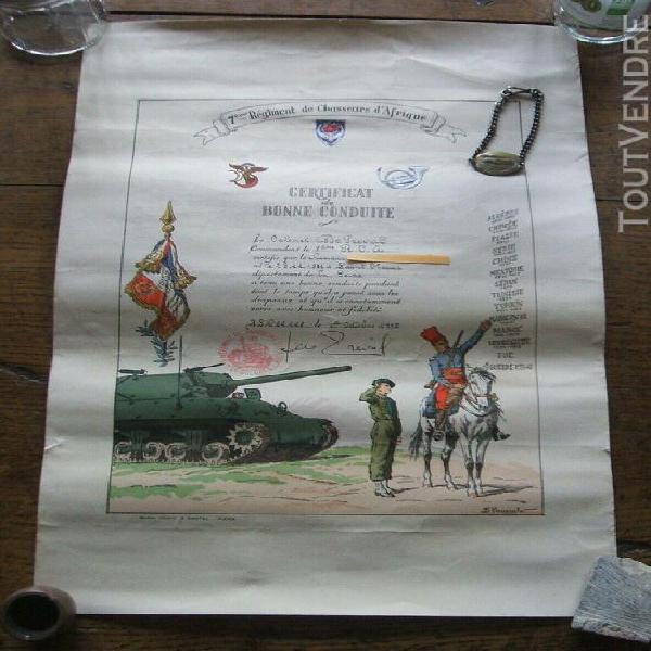 plaque d'identite militaire du 7 ème regiment de chasseurs