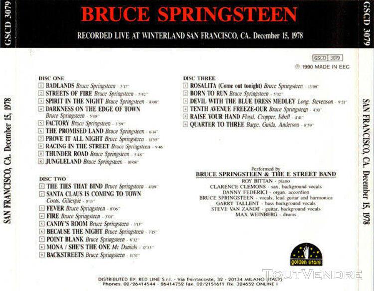 Bruce springsteen “live at winterland” 1978 - 3cd