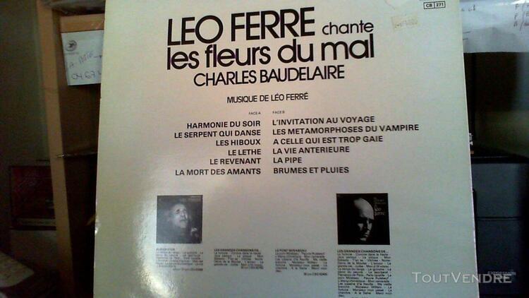 Vends 33t leo ferre chante les fleurs du mal charles baude