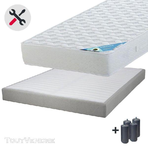 Maldives - pack matelas 140x190 + sommier tapissier